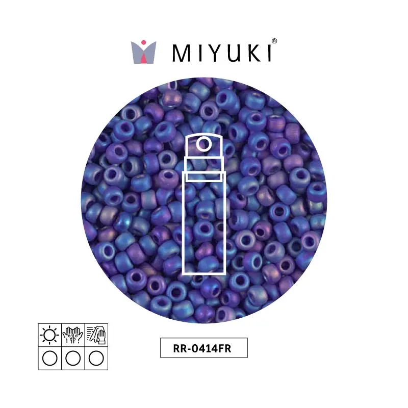 Mostacilla Miyuki rocalla 8/0 RR0414FR mate opaco azul AB x 10g