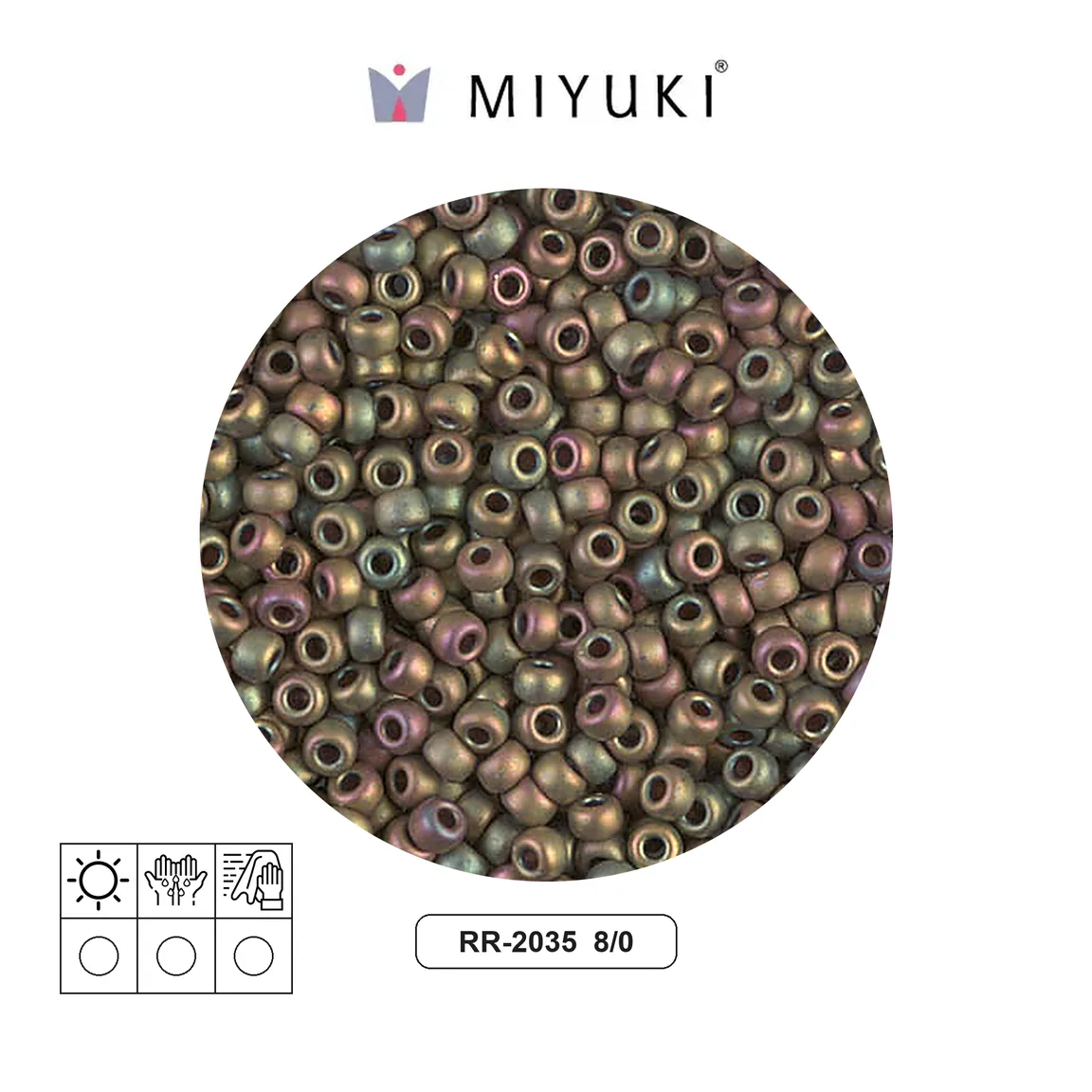 Mostacilla Miyuki rocalla 8/0 RR2035 mate opaco khaki AB x 250g