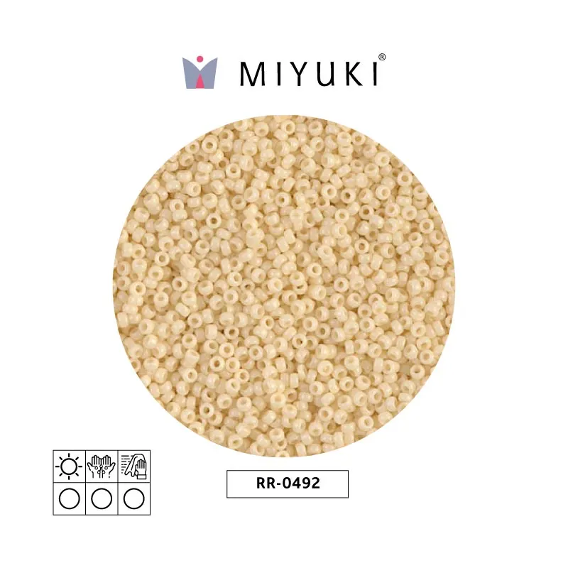 Mostacilla Miyuki rocalla 15/0 RR0492 opaco oscuro crema x 250g