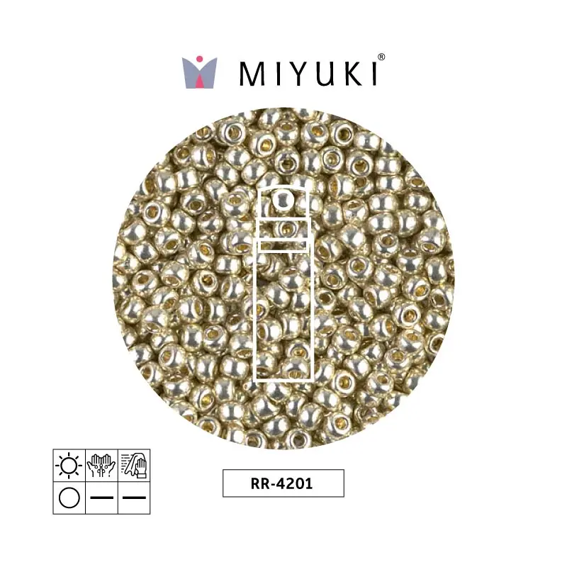 Mostacilla Miyuki rocalla 8/0 RR4201 galvanizado plateado x 10g