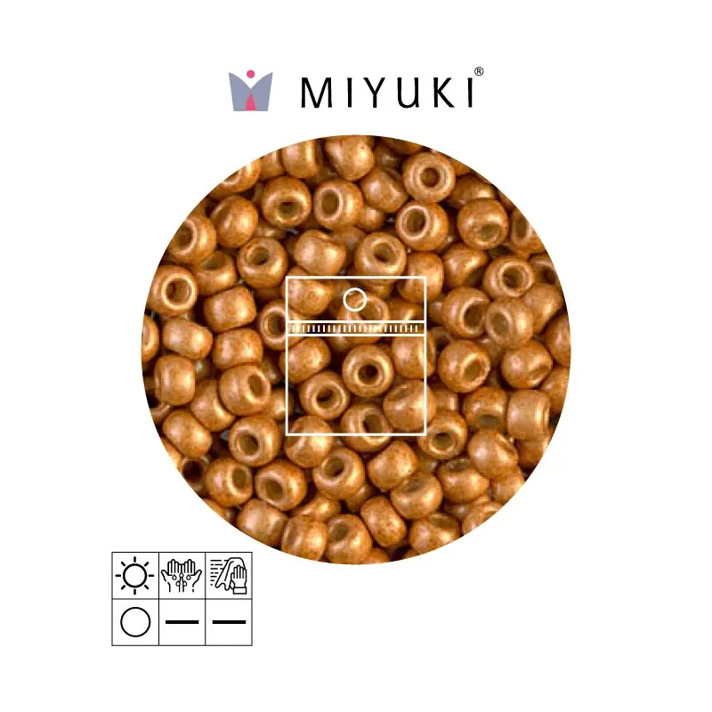 Mostacilla Miyuki rocalla 8/0 RR4203 galvanizado amarillo dorado x 25g