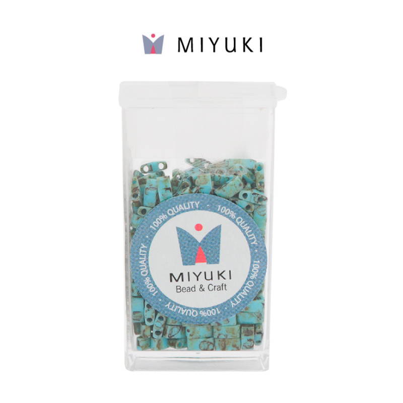Miyuki half tila HTL4514 opaco azul turquesa azul picasso x 10g