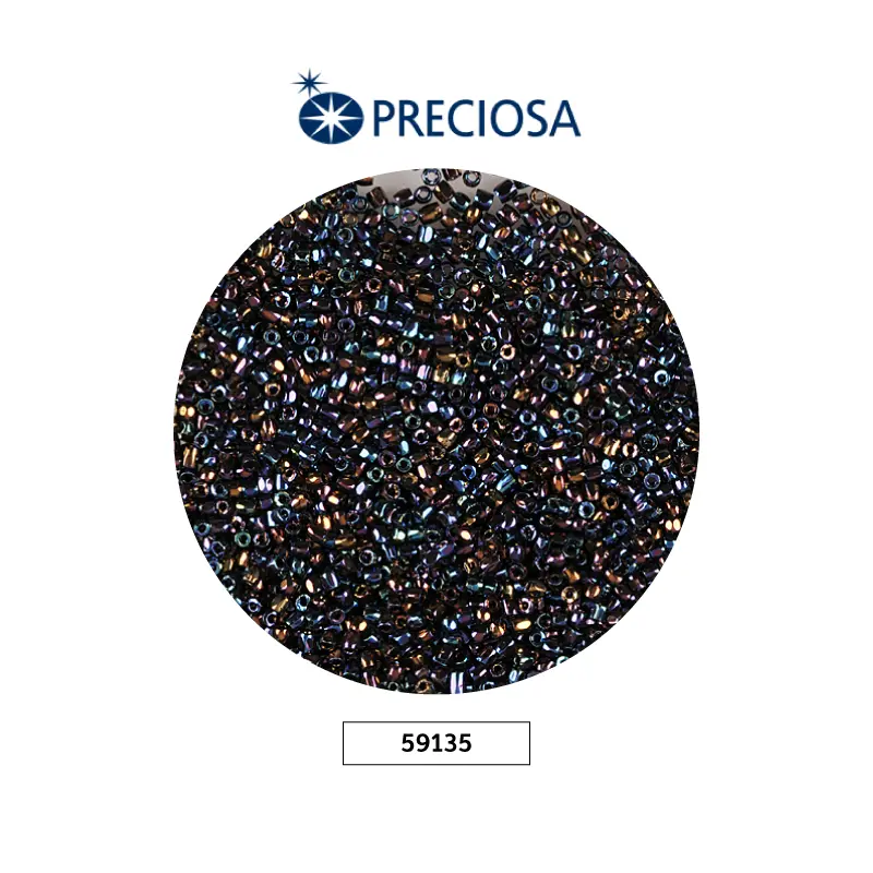 Mostacilla checa preciosa 2mm 59135 azul irizado x 500g
