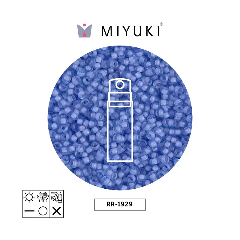 Mostacilla Miyuki rocalla 11/0 RR1929 frosted pale bluelined comflower x 10 g