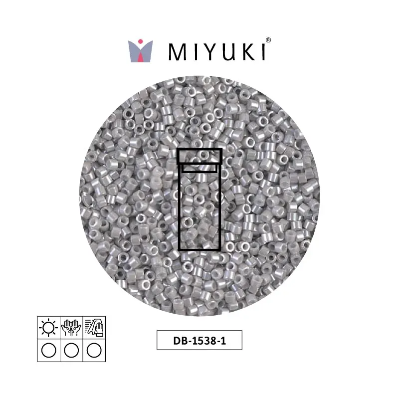 Miyuki delica 11/0 DB1538-1 opaco gris smoke ceylon perlado x 3g