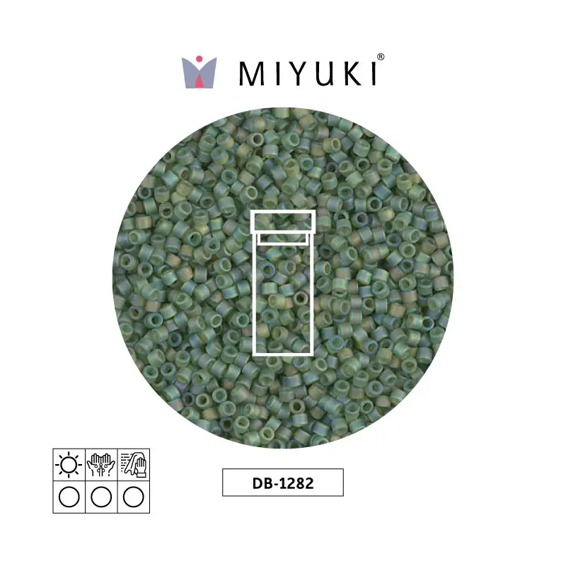 Miyuki delica 11/0 DB1282 mate transparente verde AB x 3g