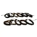 Combo pulseras de cuero para hombre x 11 unidades ajustables