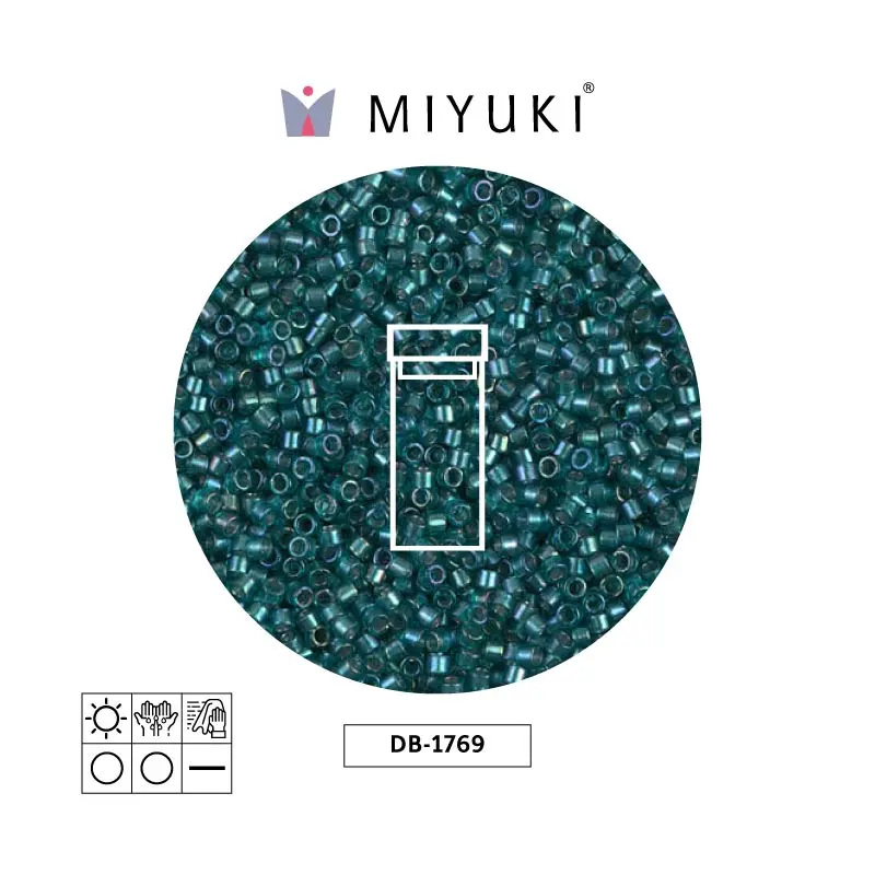 Miyuki delica 11/0 DB1769 sparkling azul verde forrado cristal AB x 3g