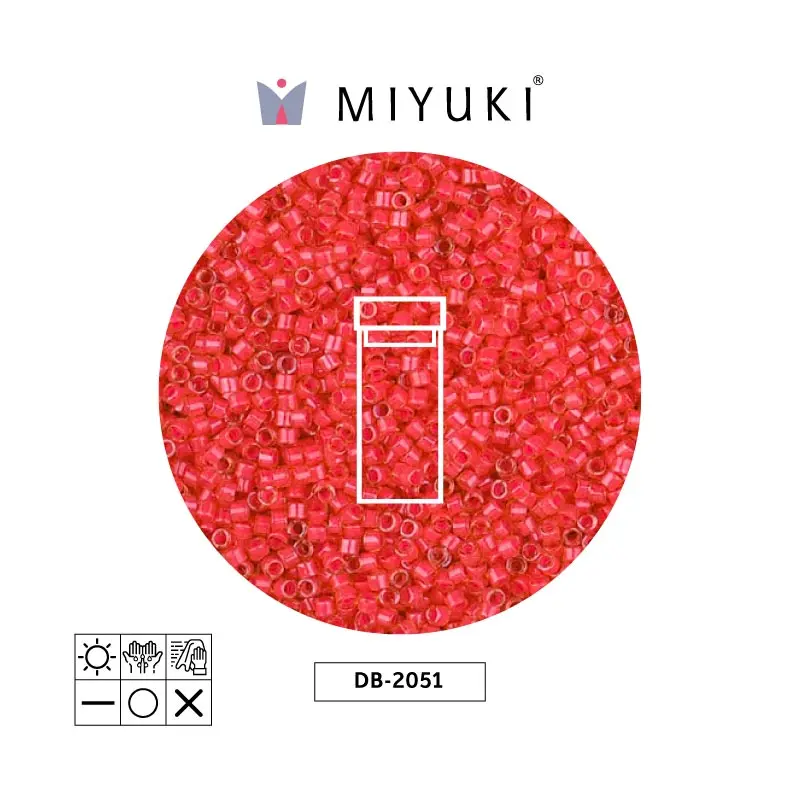 Miyuki delica 11/0 DB2051 neon poppy rojo x 3g