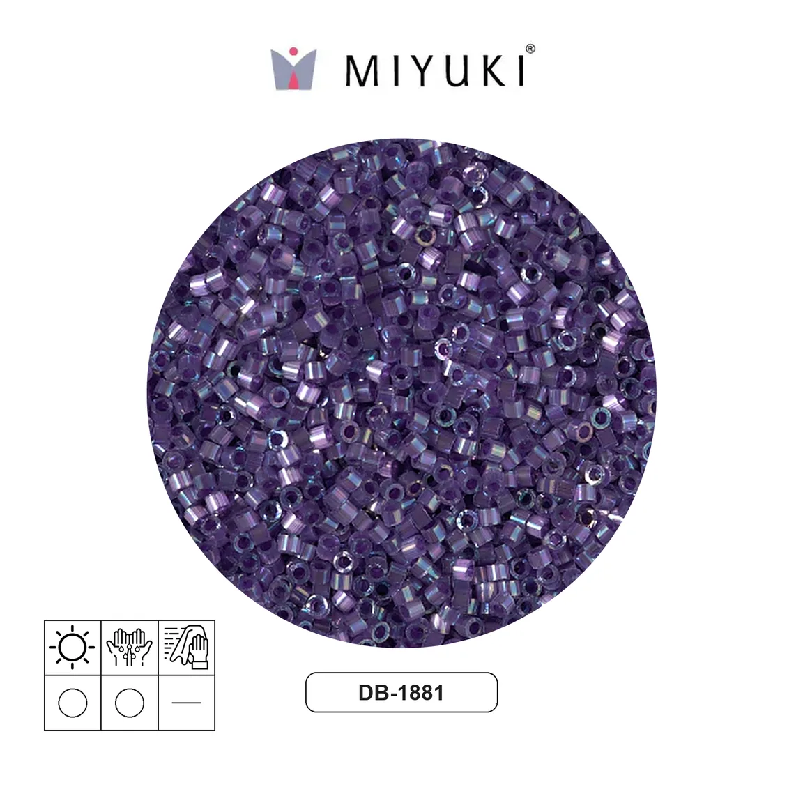 Miyuki delica 11/0 DB1881 color lined dark orchid AB x 50g