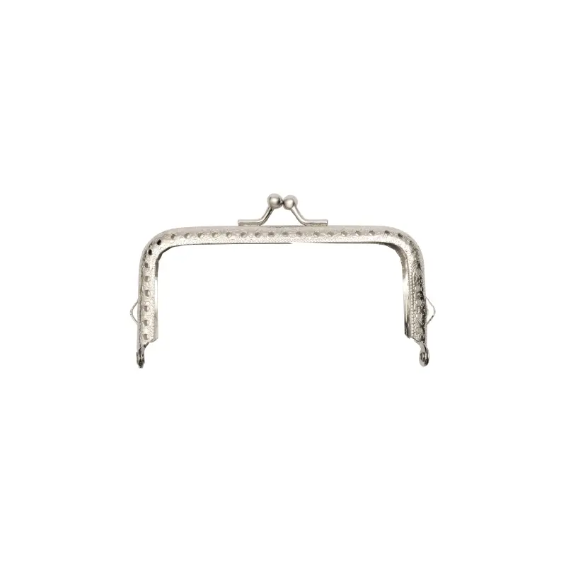 Marco de bolso para tejer niquel corrugado  10.5cm x und