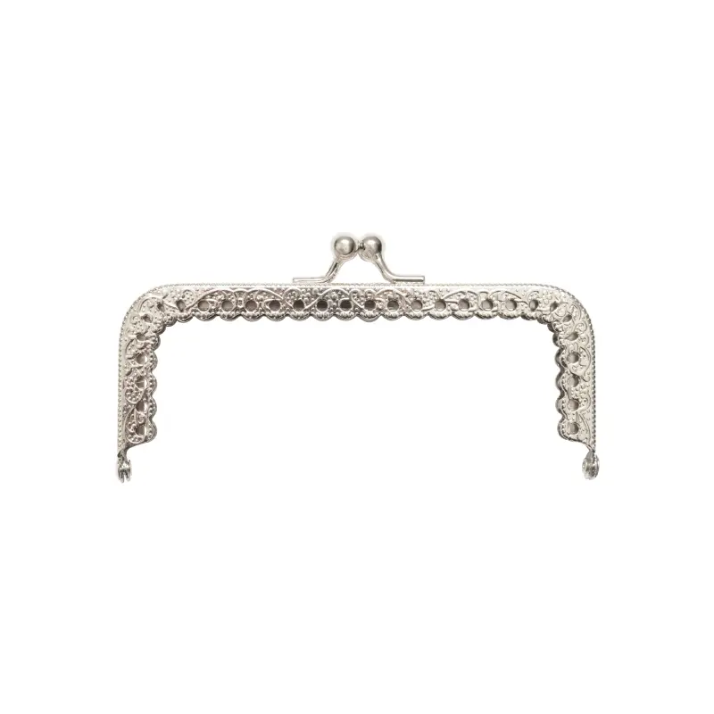 Marco de bolso para tejer niquel 12x4.8cm x und