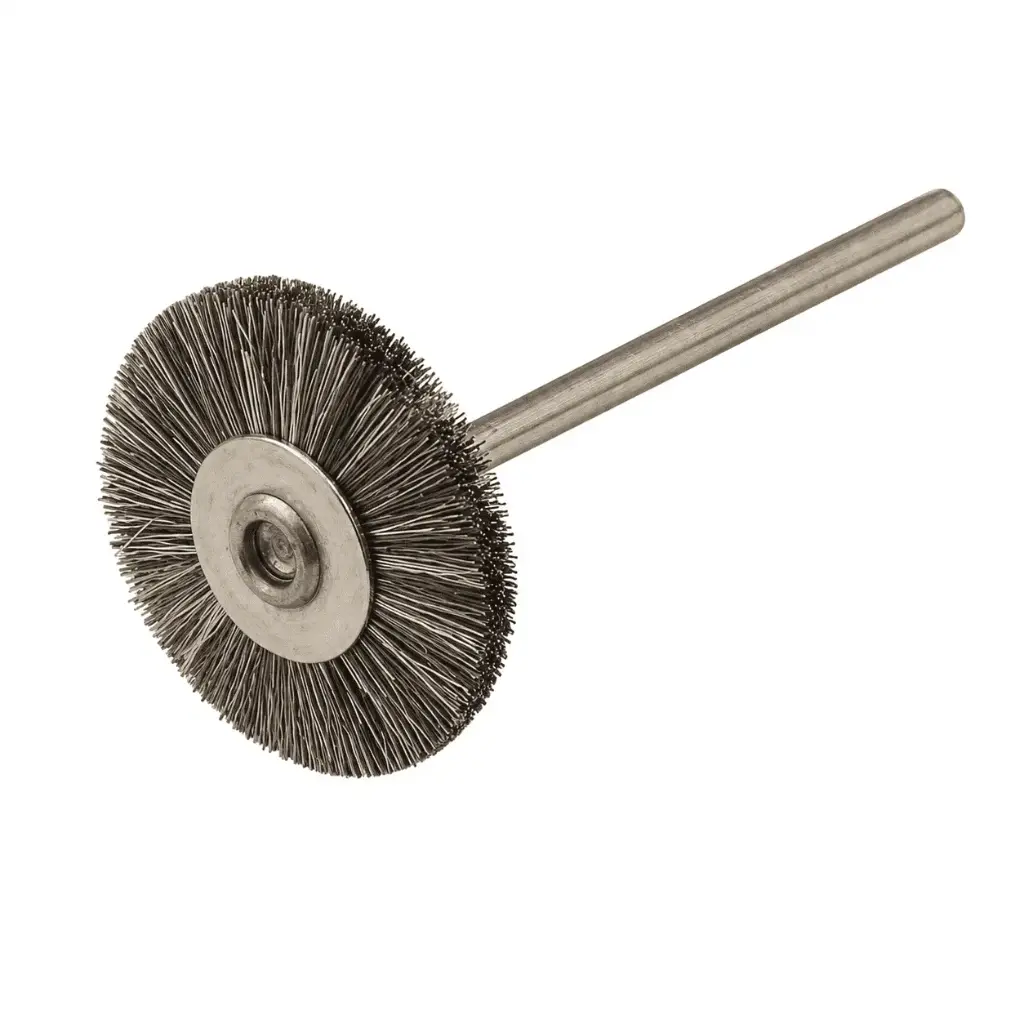 Mounted Wheel Stiff Bristle Brush. Shank size: 3/32” BUF-007