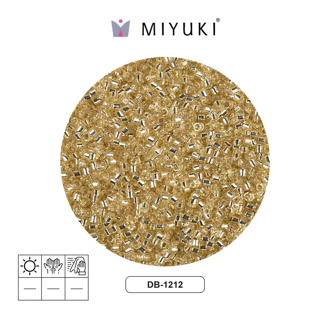 Miyuki delica 11/0 DB1212 silver line light traw x 50g