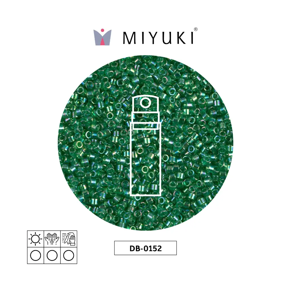 Miyuki delica 11/0 DB0152 transparente verde AB x 10g
