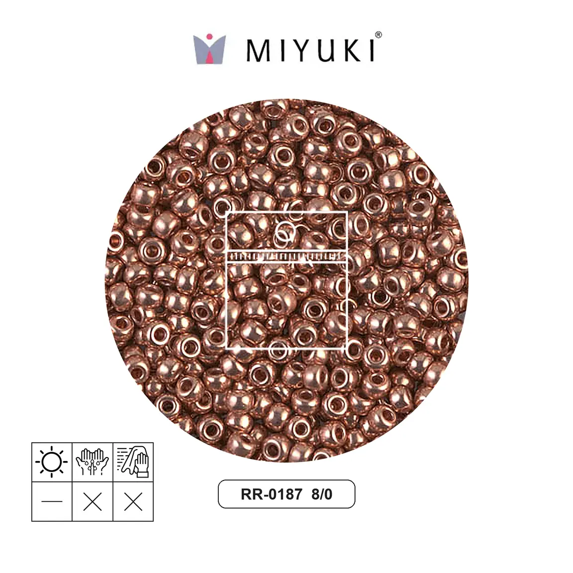 Mostacilla Miyuki rocalla 8/0 RR0187 copper plated x 10g