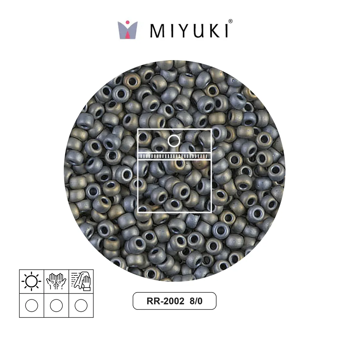 Mostacilla Miyuki rocalla 8/0 RR2002 matte metallic silver grey x 10g