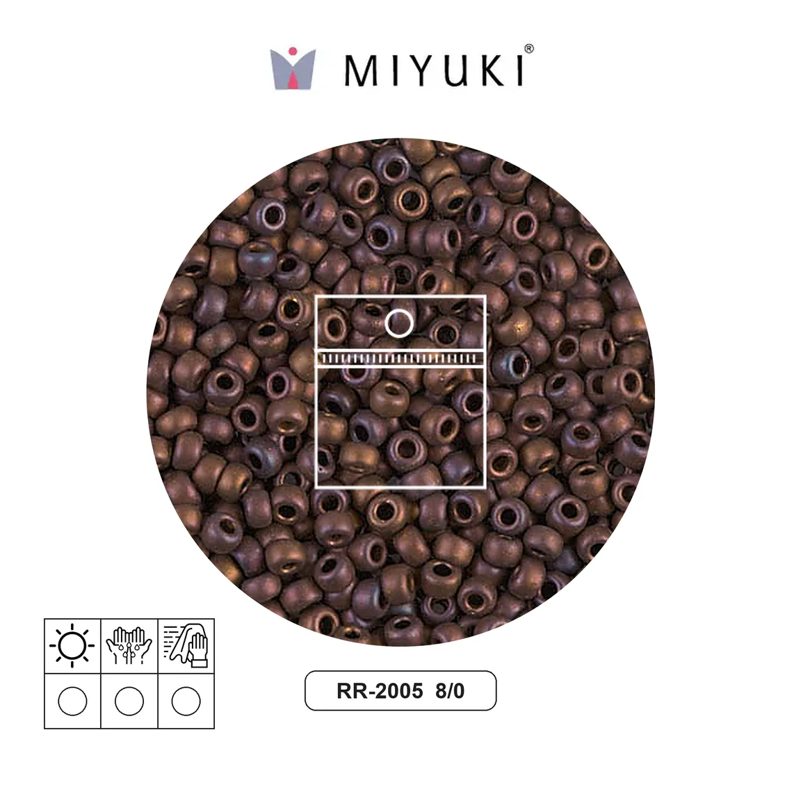 Mostacilla Miyuki rocalla 8/0 RR2005 matte metallic dark raspberry x 10g