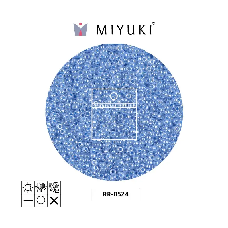 Mostacilla Miyuki rocalla 15/0 RR0524 claro azul Ceylon perlado x 10g