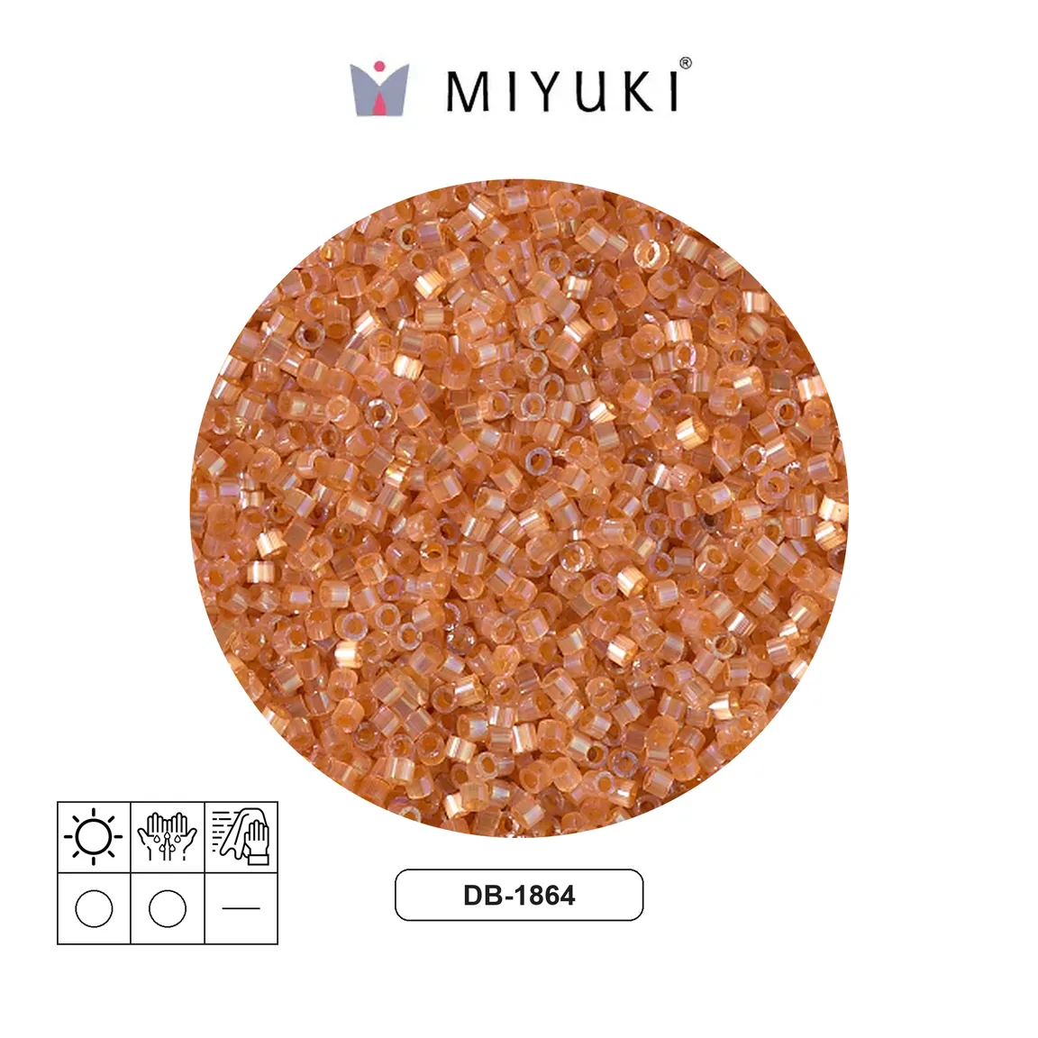 Miyuki delica 11/0 DB1864 color lined topaz AB x 50g