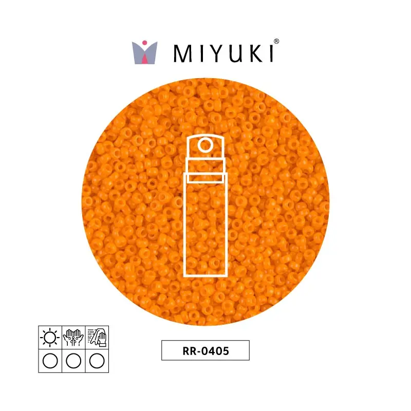 Mostacilla Miyuki rocalla 15/0 RR0405 opaco medium naranja x 10g