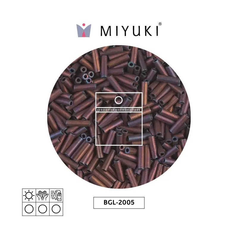 Miyuki bugle 6mm BGL2005 mate metalizado oscuro rojo AB x 10g