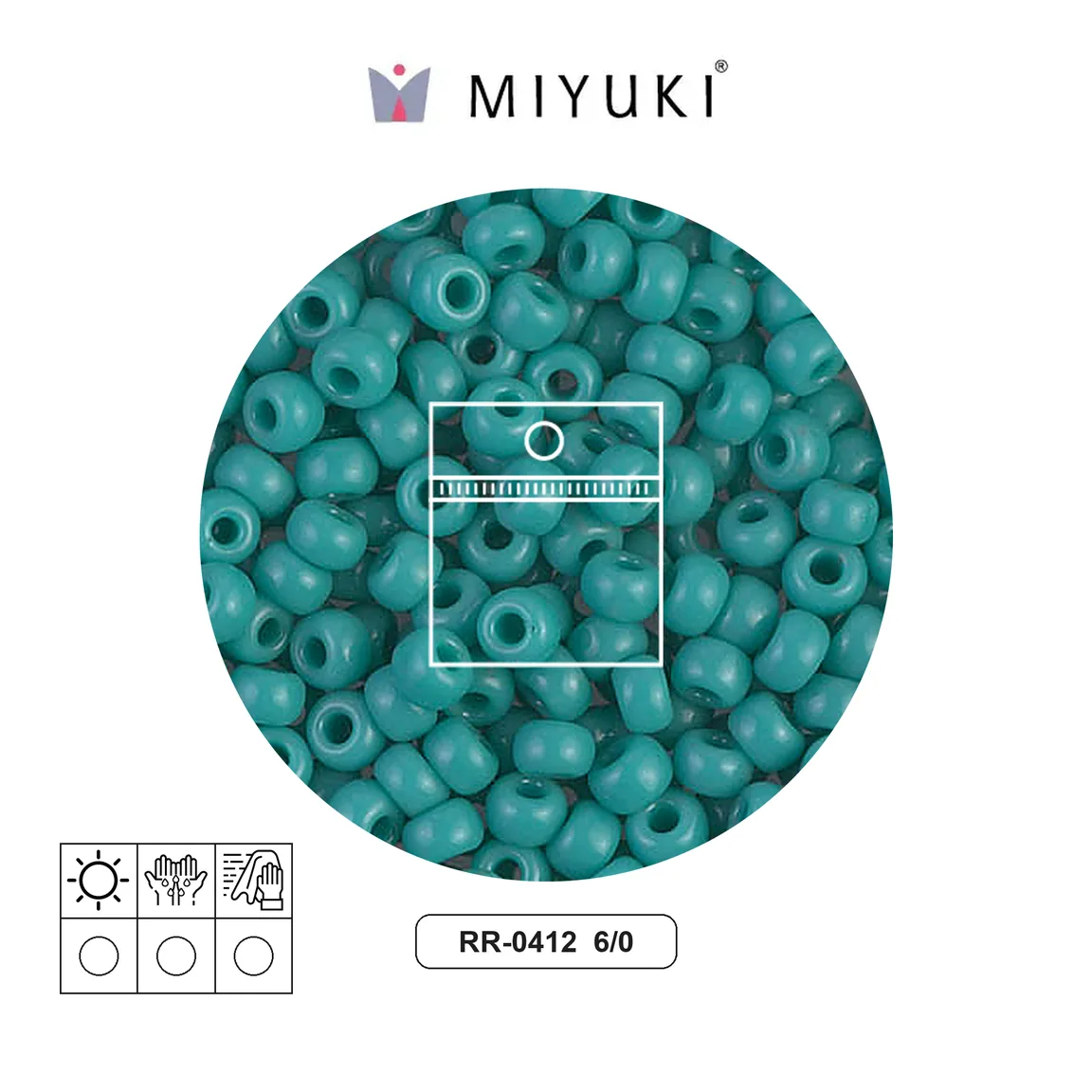 Mostacilla Miyuki rocalla 6/0 RR0412 opaque turquoise x 10g
