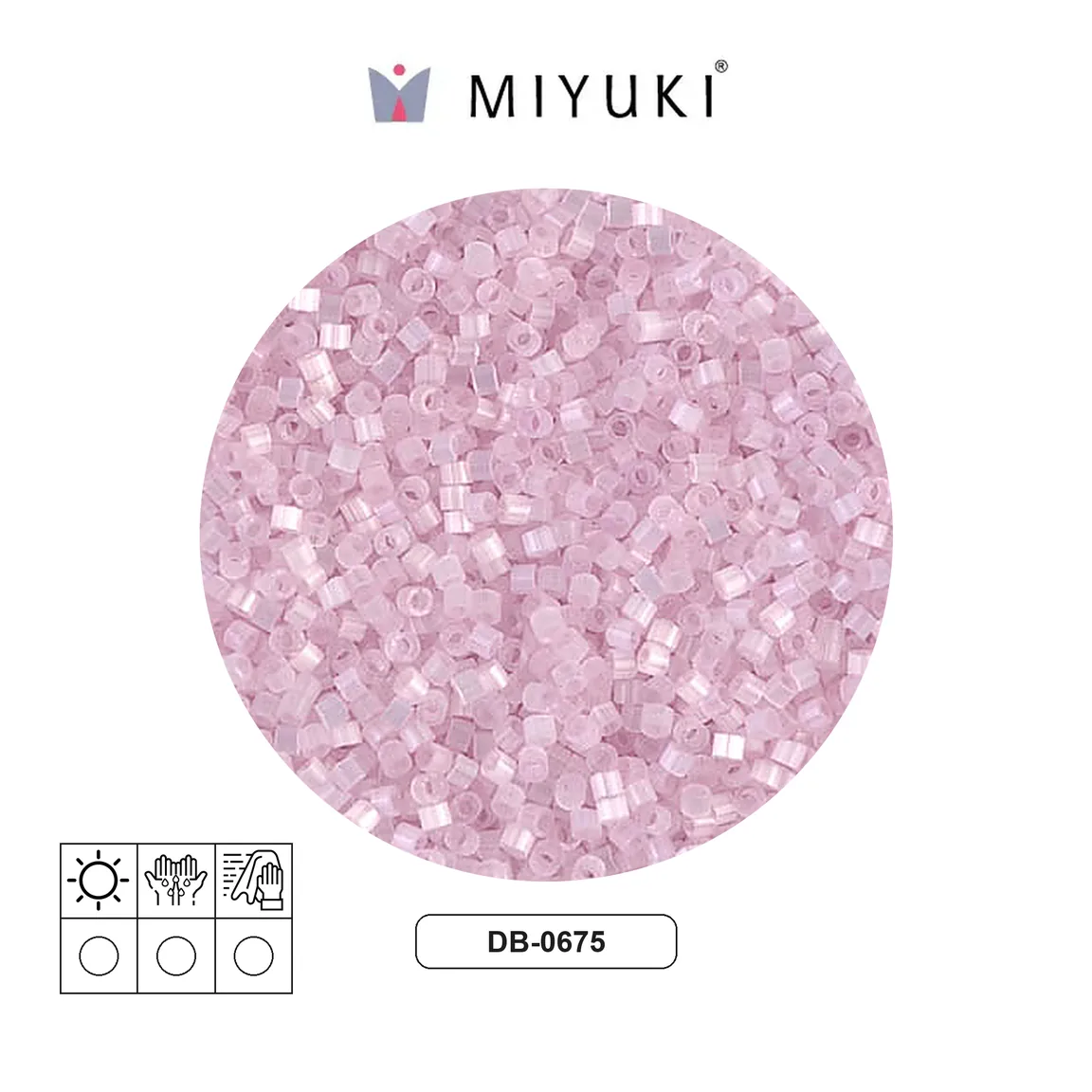 Miyuki delica 11/0 DB0675-1 pale pink satin x 50g