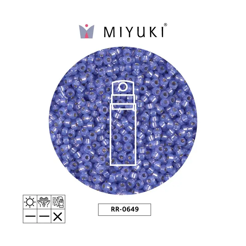 Mostacilla Miyuki rocalla 11/0 RR0649 morado plateado forrado alabaster x 10g