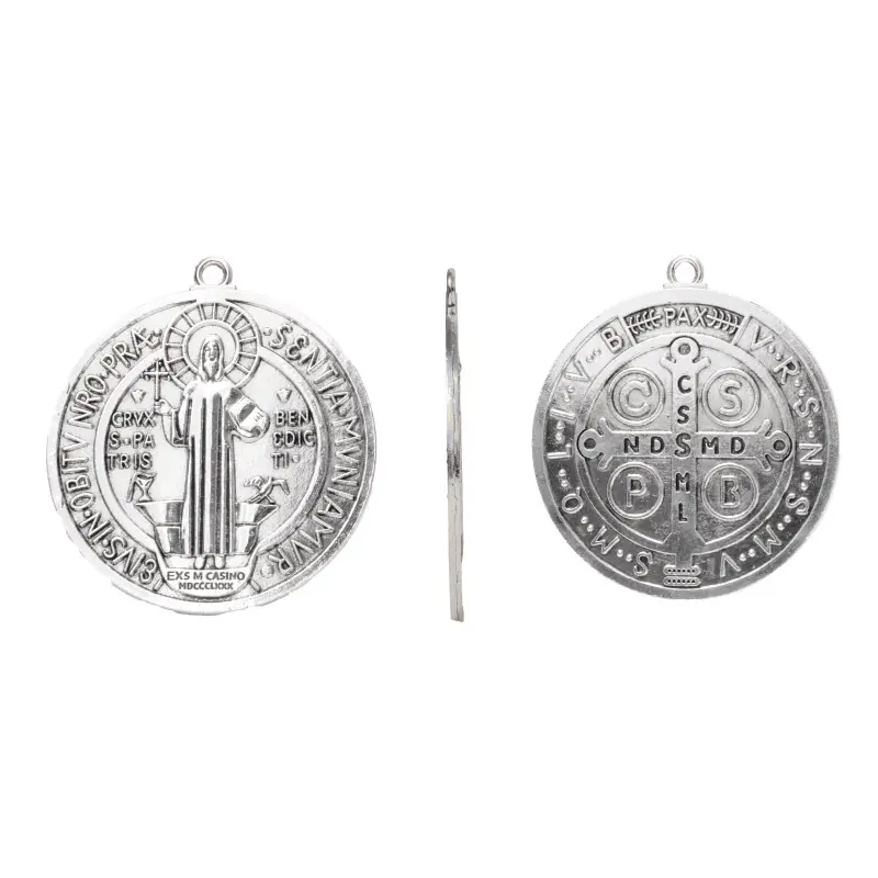 Medalla zamak San Benito 10,2x 9 cm x und