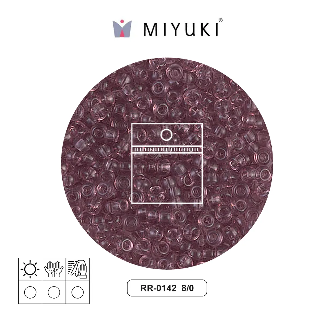 Mostacilla Miyuki rocalla 8/0 RR0142 matte smoky amethyst x 10g