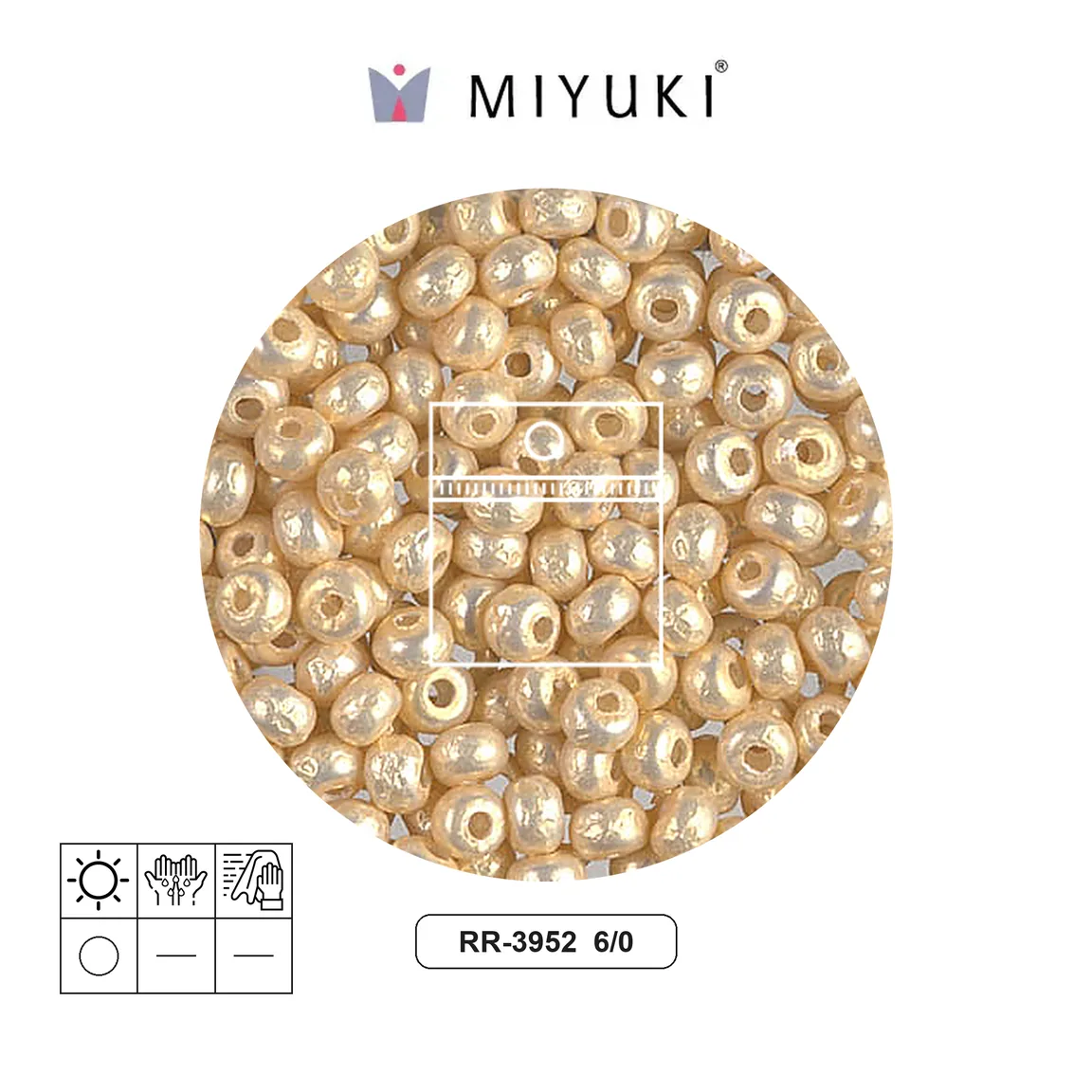 Mostacilla Miyuki rocalla 6/0 RR3952 cream pearl x 10g