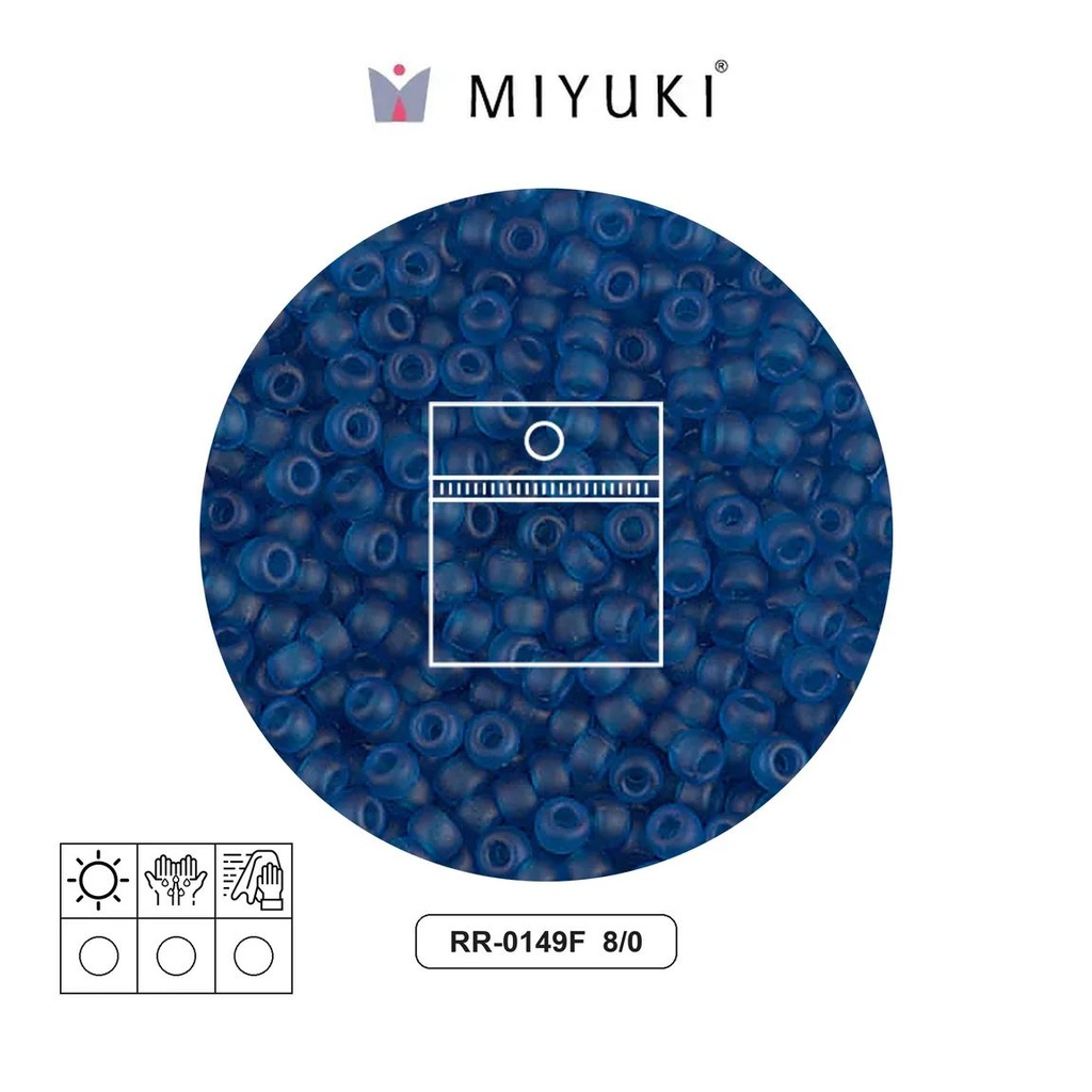 Mostacilla Miyuki rocalla 8/0 RR0149F matte transparent capri blue x 10g