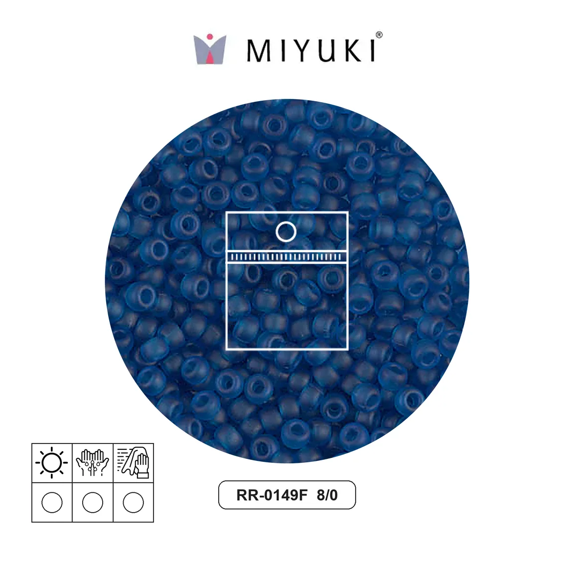 Mostacilla Miyuki rocalla 8/0 RR0149F matte transparent capri blue x 10g