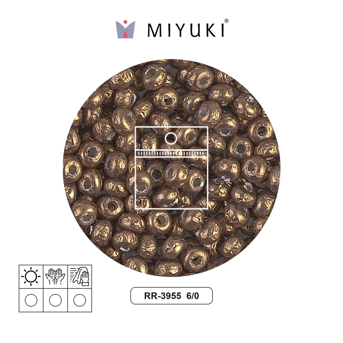 Mostacilla Miyuki rocalla 6/0 RR3955 antique brass x 10g