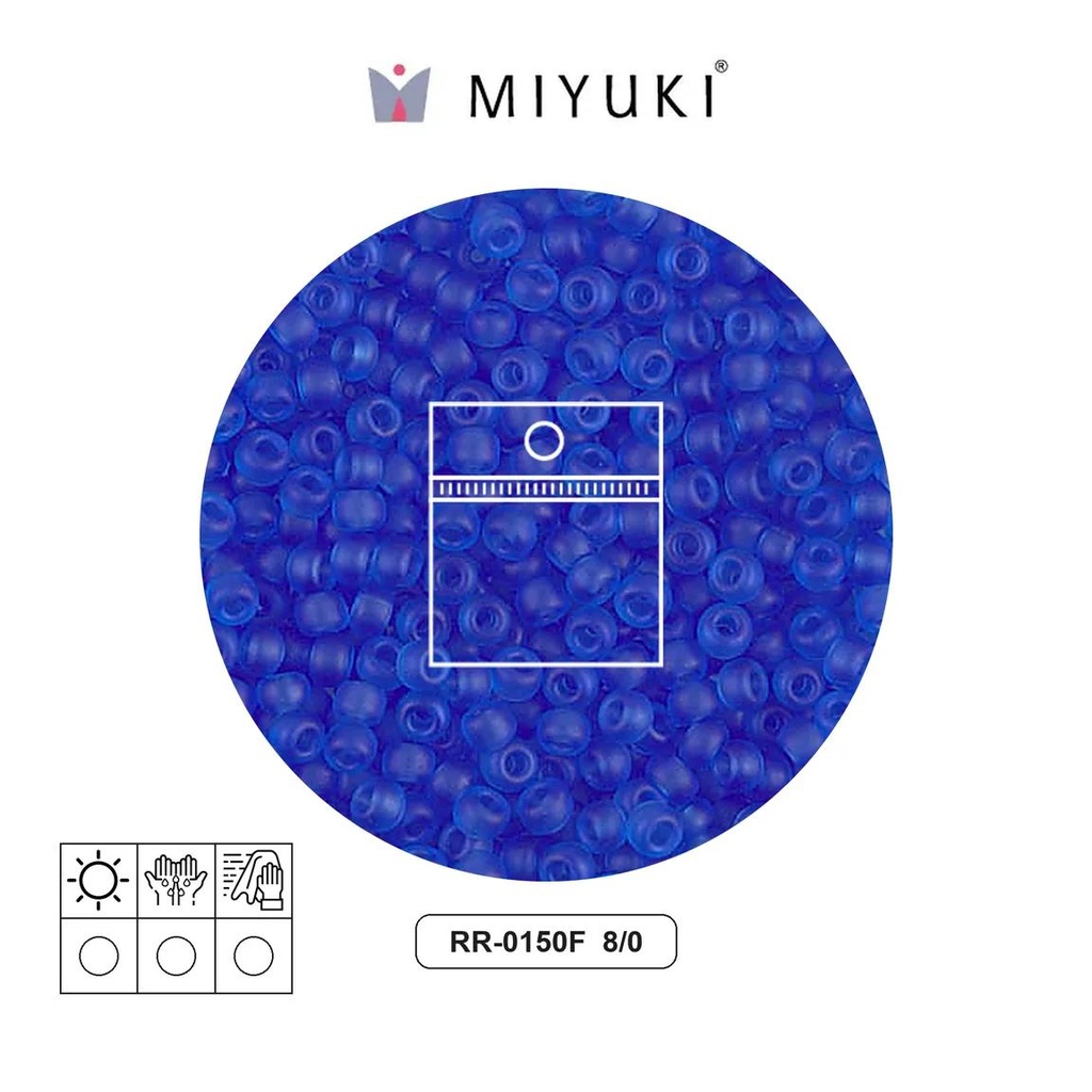 Mostacilla Miyuki rocalla 8/0 RR0150F matte transparent sapphire x 10g
