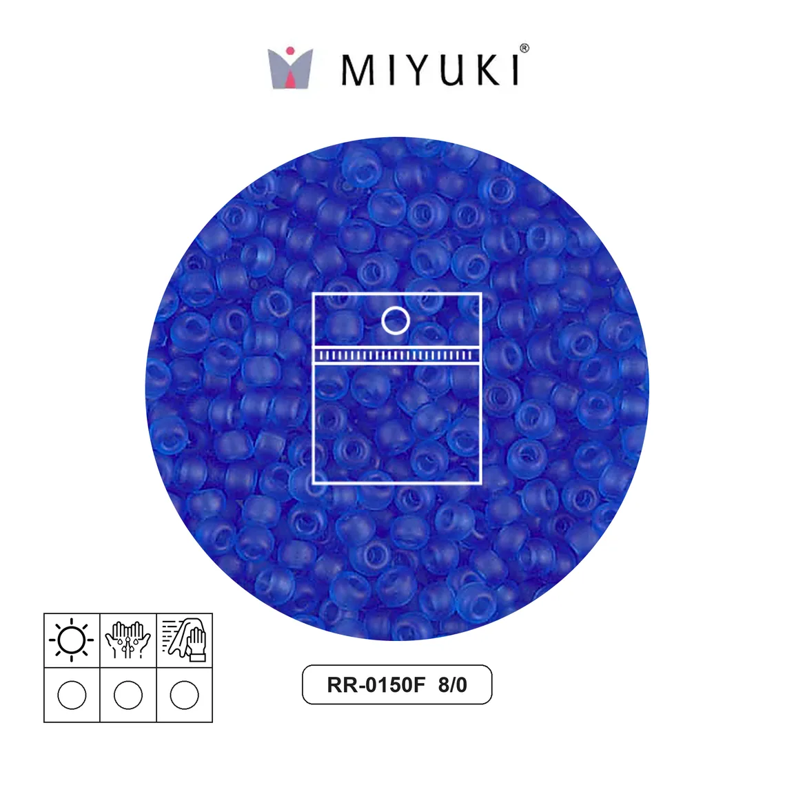 Mostacilla Miyuki rocalla 8/0 RR0150F matte transparent sapphire x 10g