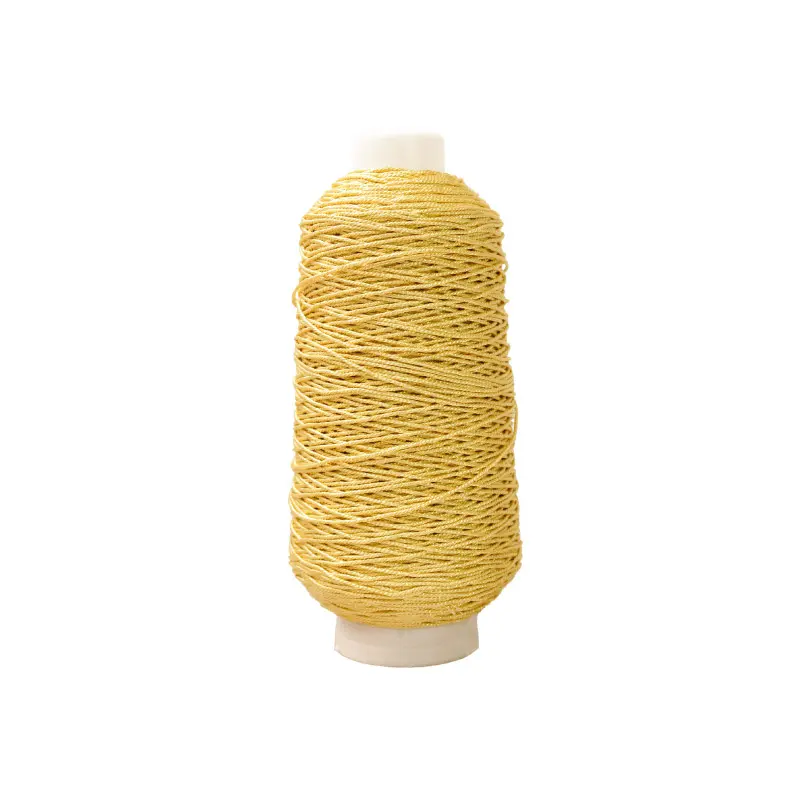 Hilo poliester metalizado A12-600/9S dorado x rollo 200 m