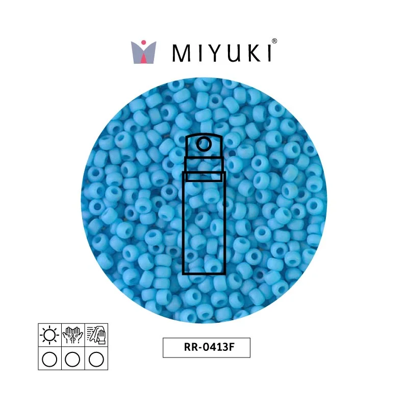 Mostacilla Miyuki rocalla 8/0 RR0413F matte opaque turquoise blue x 10g
