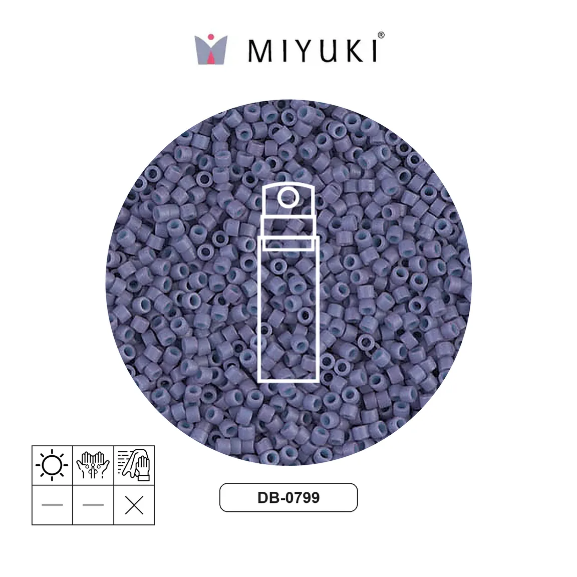 Miyuki delica 11/0 DB0799 frosted opaque lavander x 10g