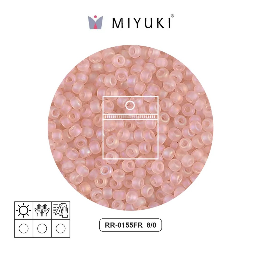 Mostacilla Miyuki rocalla 8/0 RR0155FR matte transparent light tea rose AB x 10g