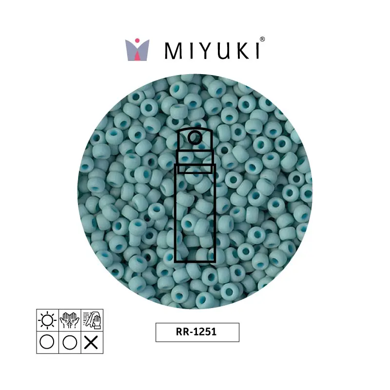 Mostacilla Miyuki rocalla 8/0 RR1251 mate opaco azul turquesa verde AB x 10g