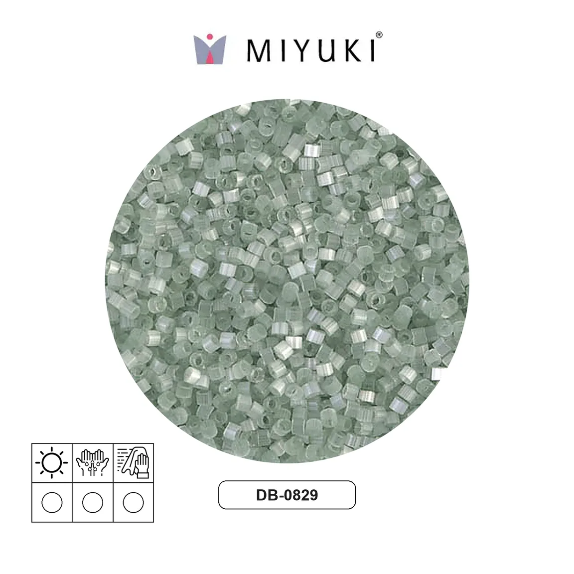 Miyuki delica 11/0 DB0829 verde sedoso satinado x 50g