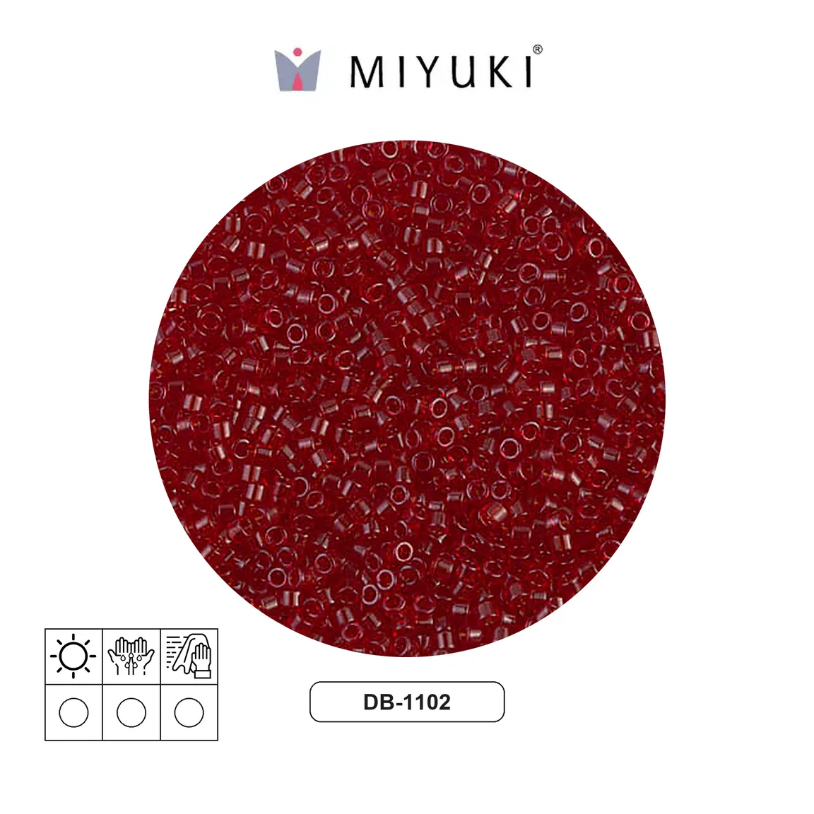 Miyuki delica 11/0 DB1102 transparent dark cranberry x 50g