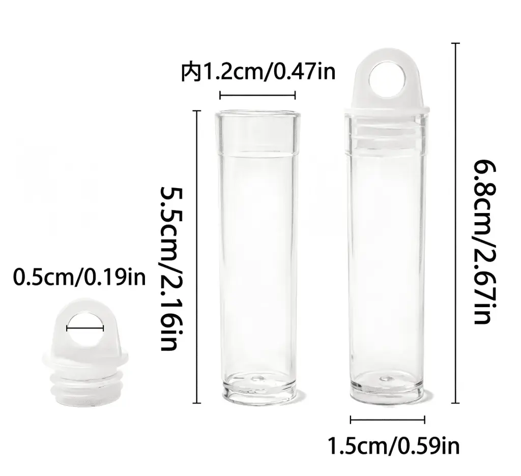 Botellita plastica 16x68mm (7ml) x und 