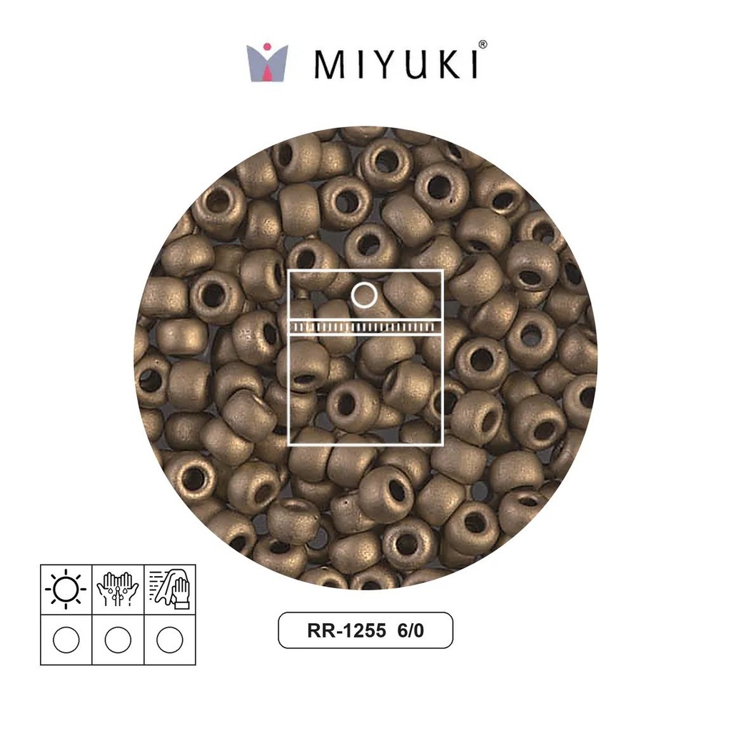 Mostacilla Miyuki rocalla 6/0 RR2006L mate metallix oscuro bronce x 10g
