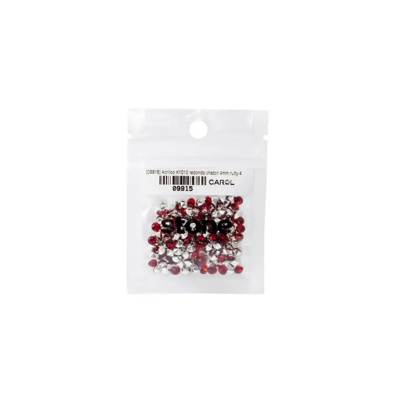 Acrilico K1010 redondo chaton 4mm ruby 41 x gruesa
