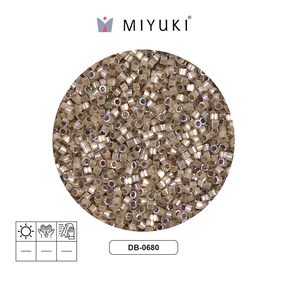 Miyuki delica 11/0 DB0680 smokey quartz satin x 50g