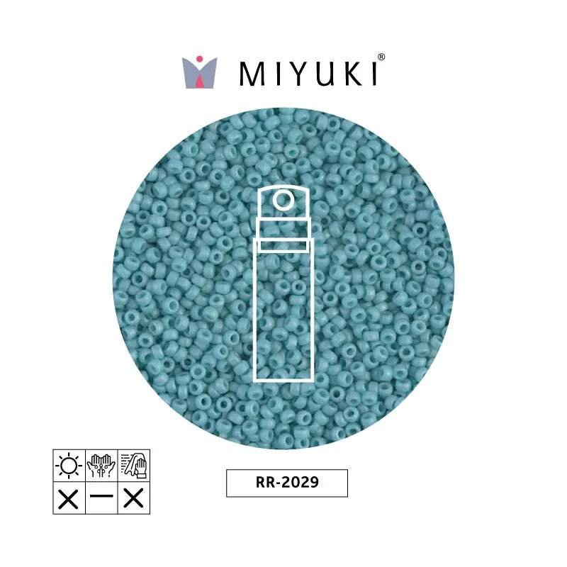 Mostacilla Miyuki rocalla 15/0 RR2029 opaque turquoise blue satin x 10g