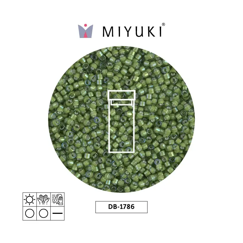 Miyuki delica 11/0 DB1786 white lined light green AB x 3g